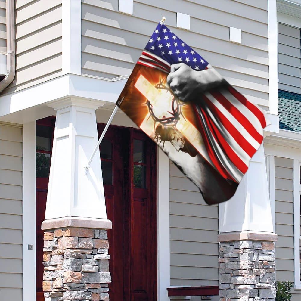 God Jesus Christian Cross Flag, Outdoor Christian House Flag, Christian Flag, Scripture Flag, Garden Banner