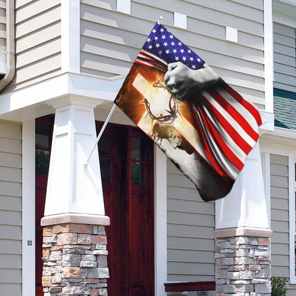 God Jesus Christian Cross Flag, Outdoor Christian House Flag, Christian Flag, Scripture Flag, Garden Banner