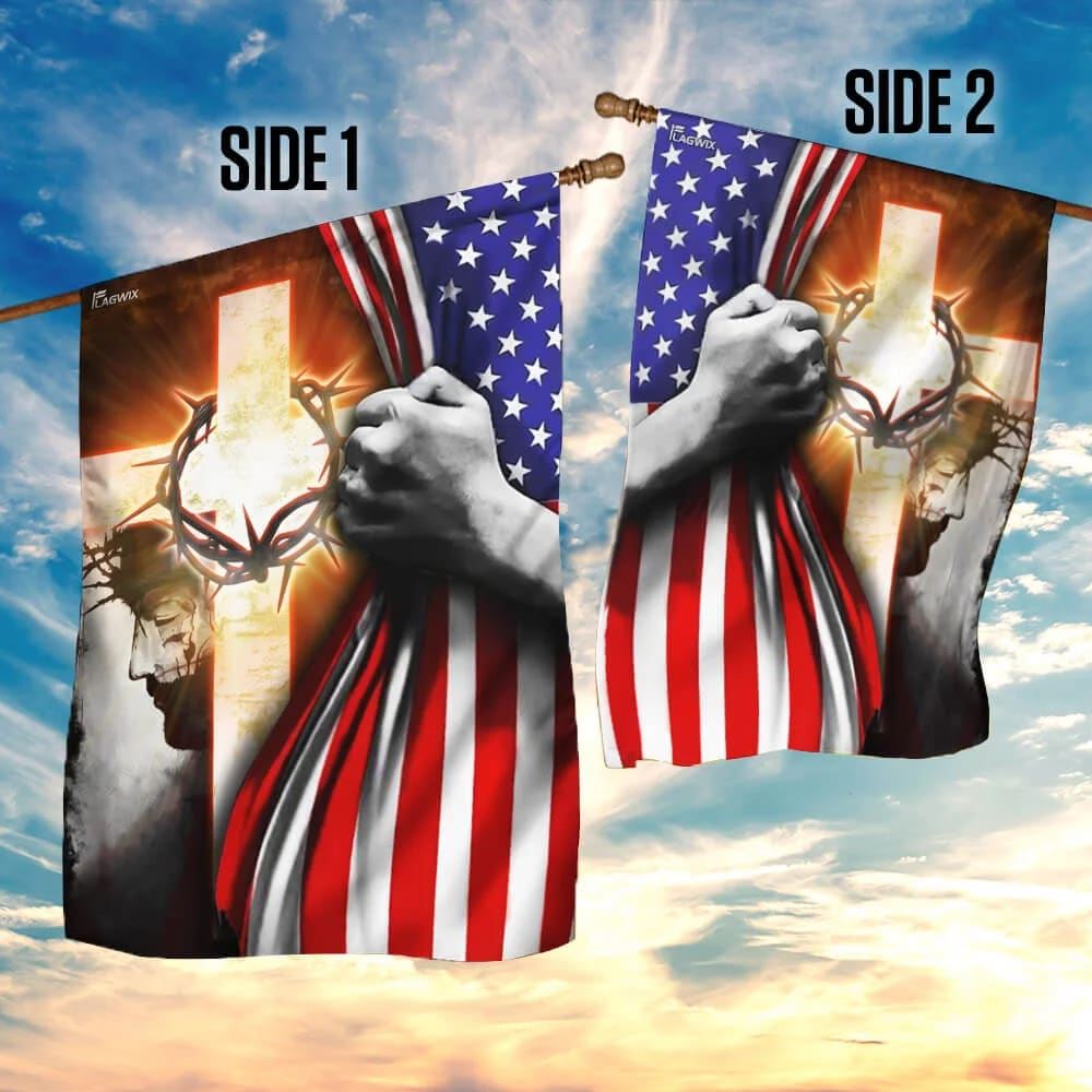 God Jesus Christian Cross Flag, Outdoor Christian House Flag, Christian Flag, Scripture Flag, Garden Banner