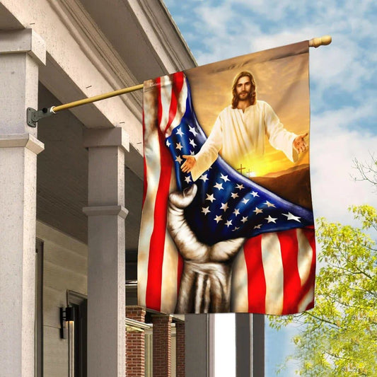 God Jesus Christian House Flags, Christian Flag, Scripture Flag, Garden Banner