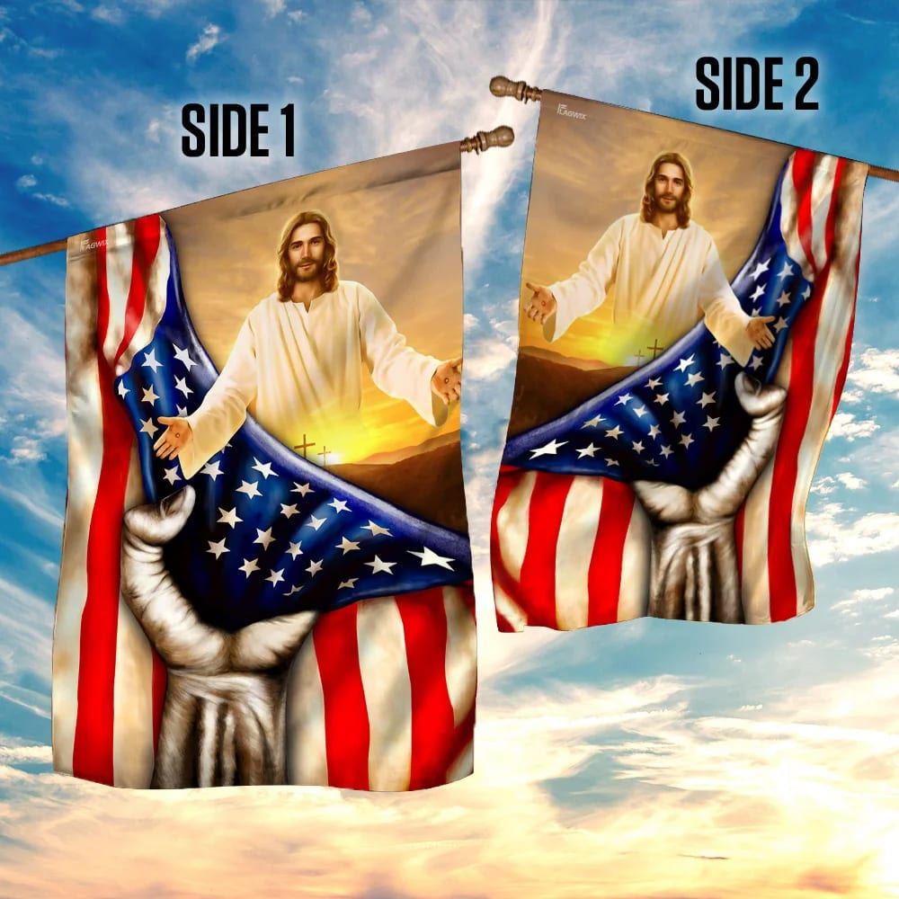 God Jesus Christian House Flags, Christian Flag, Scripture Flag, Garden Banner