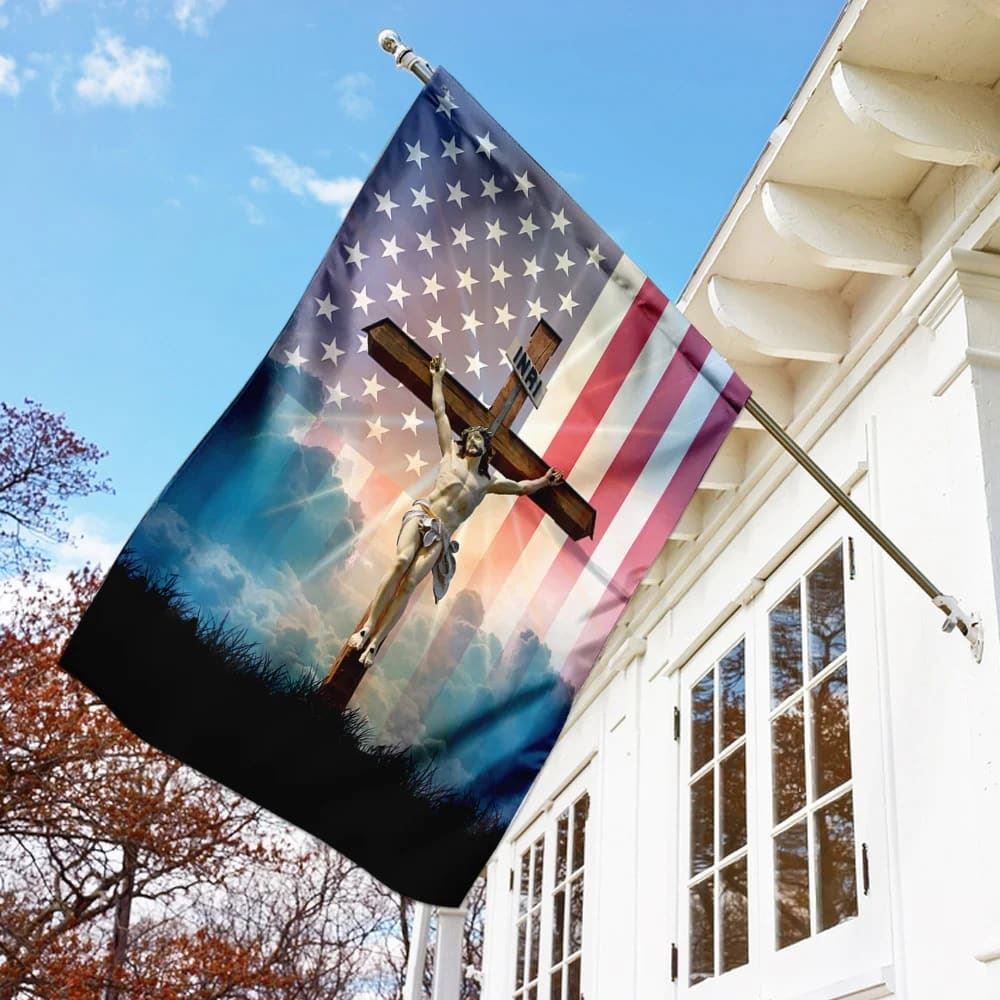 God Jesus He Died For Me I Live For Him Flag, Outdoor Christian House Flag, Christian Flag, Scripture Flag, Garden Banner