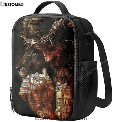 God King Loving Jesus & Lion Lunch Bag, Christian Lunch Bag, Religious Lunch Box For School, Picnic