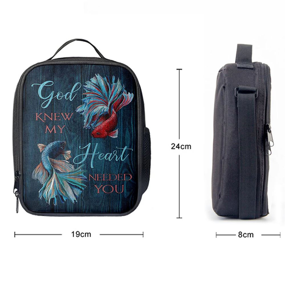 God Knew My HeLunch Bag Needed You Fish Lunch Bag, Christian Lunch Bag, Religious Lunch Box For School, Picnic