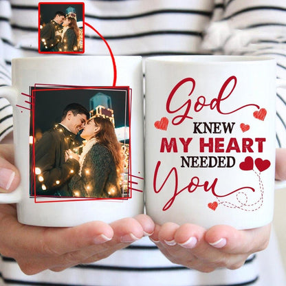 God Knew My Heart Needed You Custom Photo Coffee Mug, Personalized Christian Gifts, Christian Mug, Bible Mug, Faith Gift, Encouragement Gift