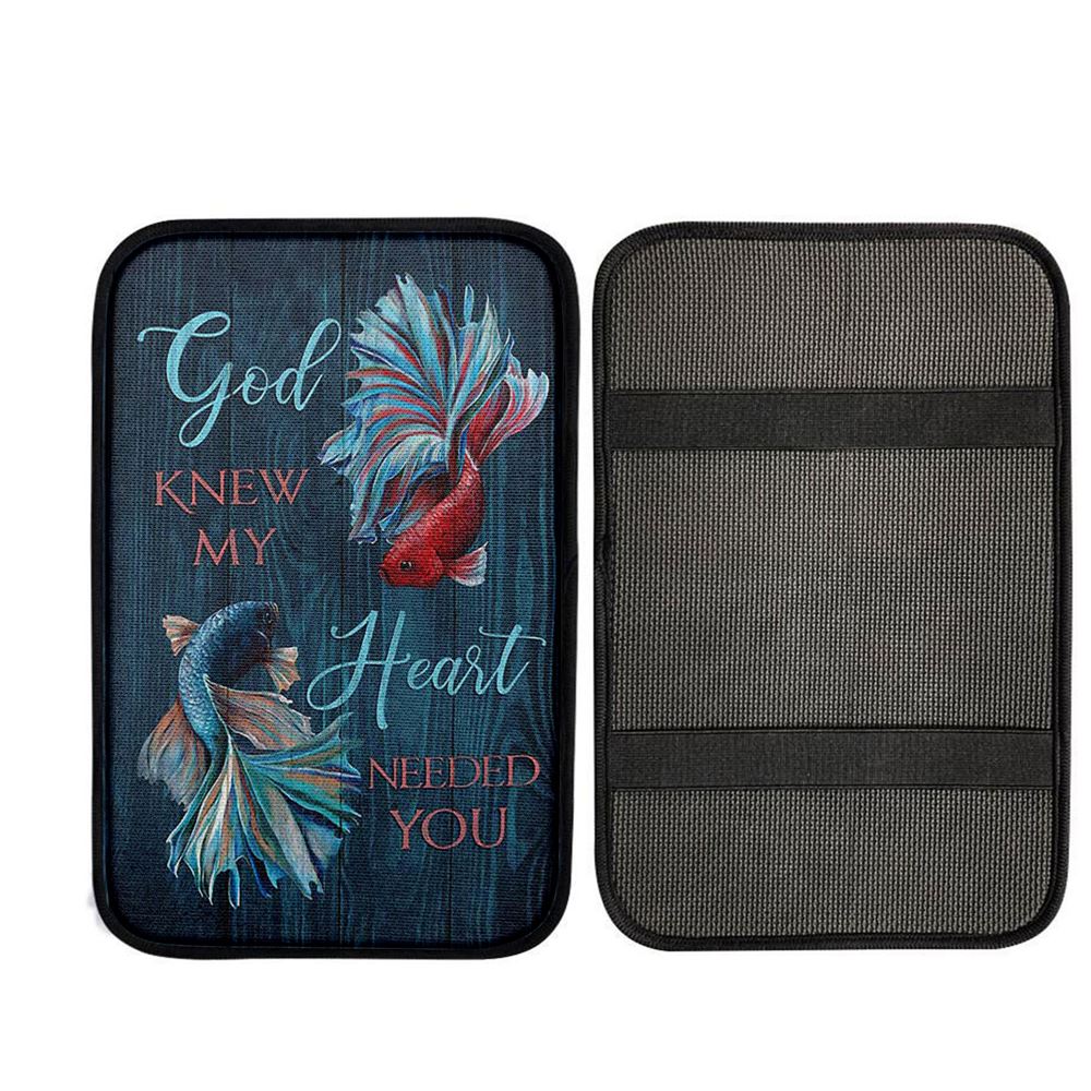 God Knew My Heart Needed You Fish Car Center Console Cover, Religious Car Interior Accessories