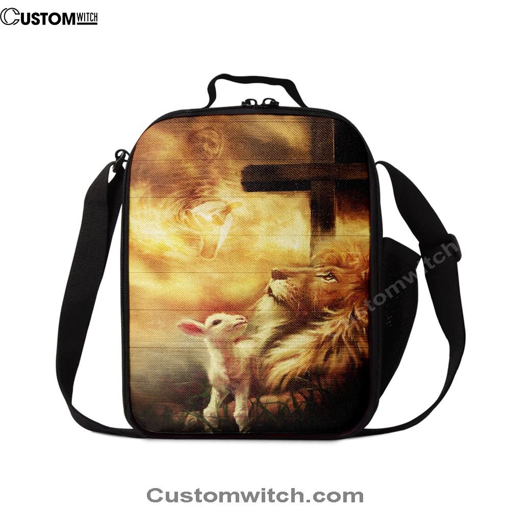 God, Lion And Lamb Lunch Bag, Christian Lunch Bag, Religious Lunch Box For School, Picnic