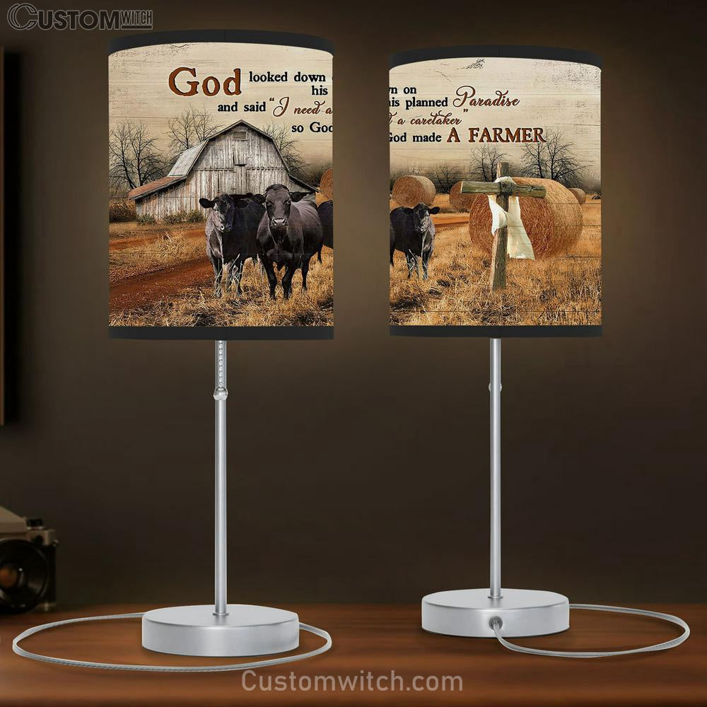 God Looked Down On His Planned Paradise Black Cow Lamb Gift Table Lamb - Christian Lamb Gift - Religious Art
