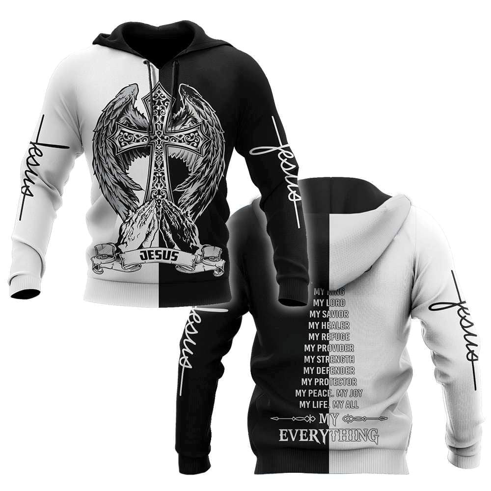 God My Everything Christian Jesus And Cross Printed Design God 3D Hoodie For Man And Women, Jesus Printed 3D Hoodie