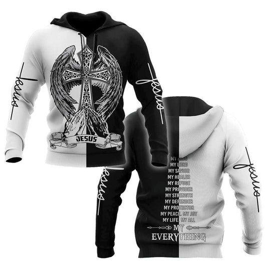 God My Everything Christian Jesus And Cross Printed Design God 3D Hoodie For Man And Women, Jesus Printed 3D Hoodie