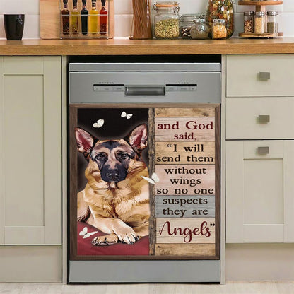 God Said I Will Send Them Without Wings So No One Suspects They Are Angels Dishwasher Cover, Christian Dishwasher Stickers, Religious Kitchen Decor