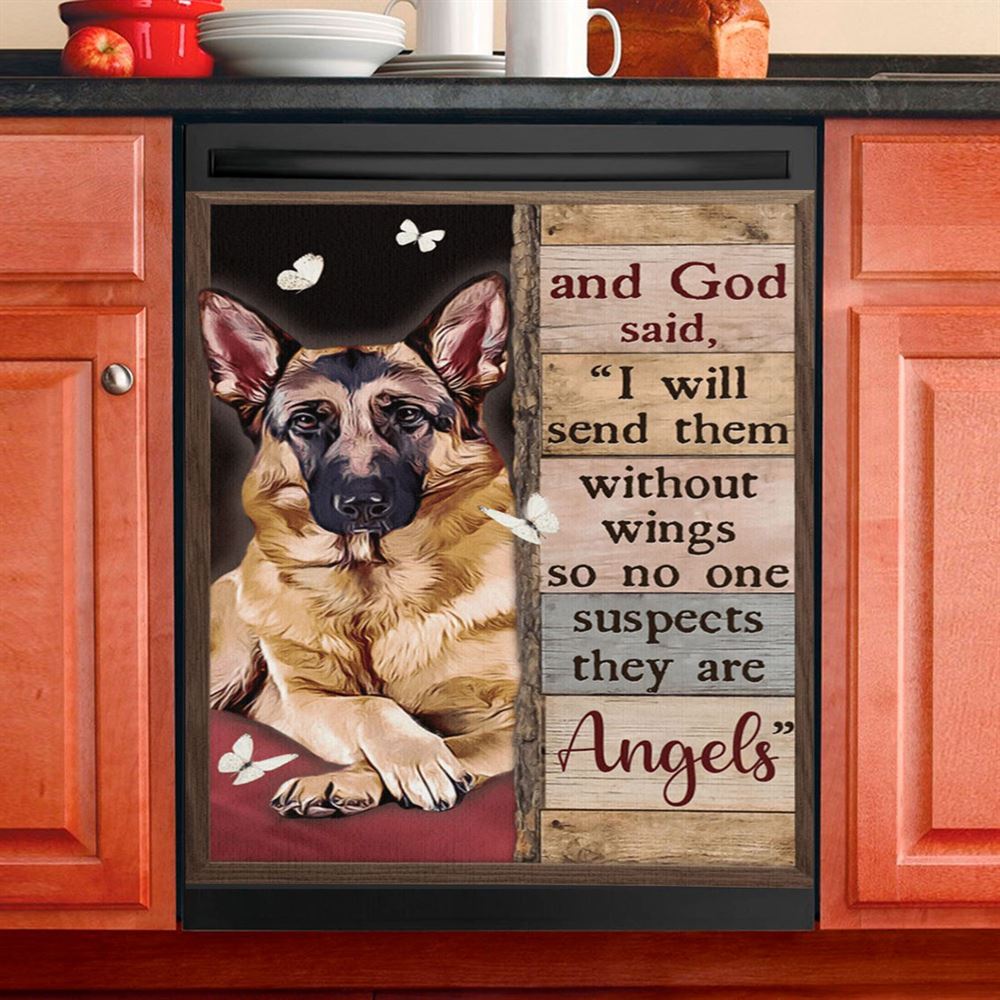 God Said I Will Send Them Without Wings So No One Suspects They Are Angels Dishwasher Cover, Christian Dishwasher Stickers, Religious Kitchen Decor