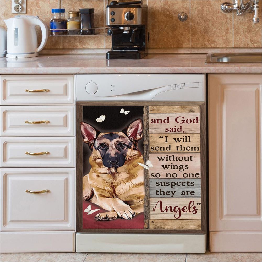 God Said I Will Send Them Without Wings So No One Suspects They Are Angels Dishwasher Cover, Christian Dishwasher Stickers, Religious Kitchen Decor