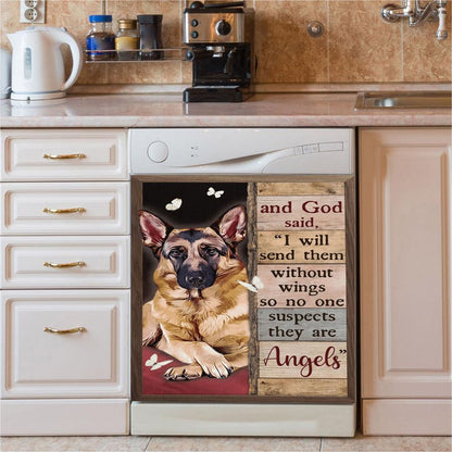 God Said I Will Send Them Without Wings So No One Suspects They Are Angels Dishwasher Cover, Christian Dishwasher Stickers, Religious Kitchen Decor
