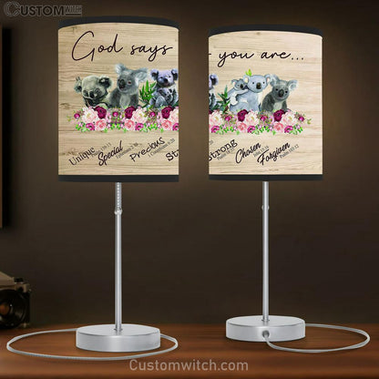 God Say You Are Koala Table Lamb Gift - Christian Wall Table Lamb - Scripture Table Lamb Prints