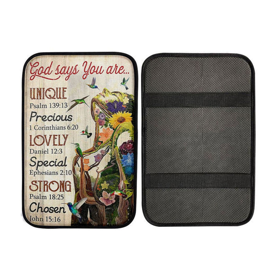 God Say You Are Natural Woman Car Center Console Cover, Christian Car Accessories