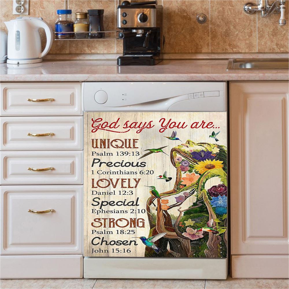 God Say You Are Natural Woman Dishwasher Cover, Christian Dishwasher Stickers, Religious Kitchen Decor