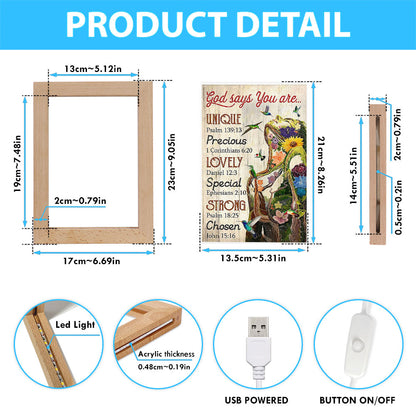 God Say You Are Natural Woman Frame Lamp Art - Christian Frame Lamp - Religious Gifts Night Light
