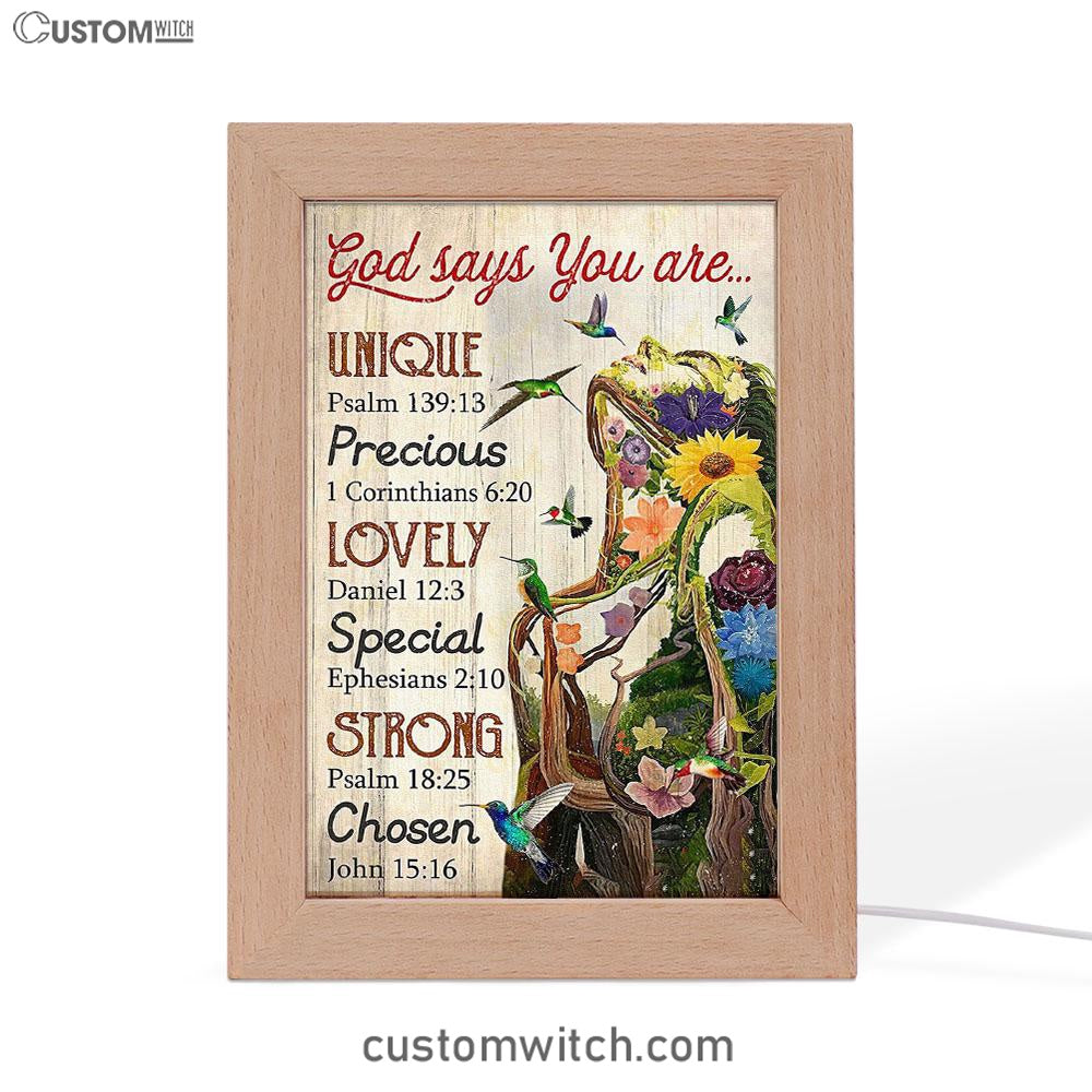 God Say You Are Natural Woman Frame Lamp Art - Christian Frame Lamp - Religious Gifts Night Light