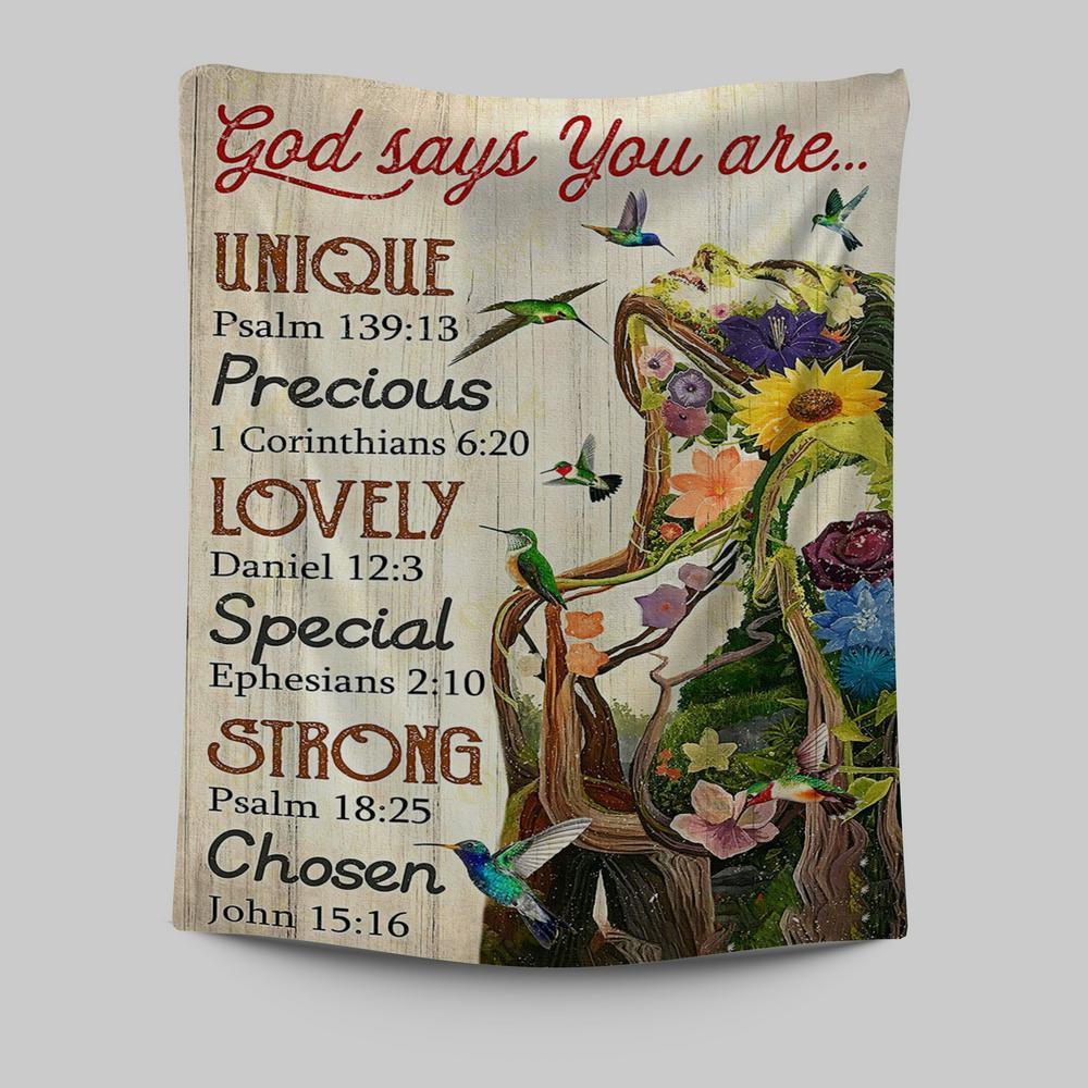 God Say You Are Natural Woman Tapestry Wall Art - Christian Wall Tapestry - Religious Tapestries Wall Hanging Prints