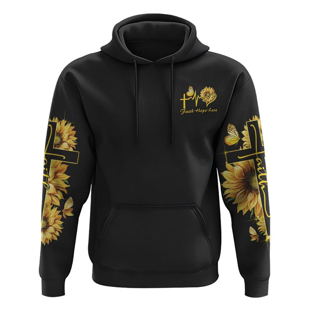 God Say You Are Sunflower Butterfly Cross Faith All Over Print 3D Hoodie, Christian Hoodie, Christian Sweatshirt, Bible Verse Shirt