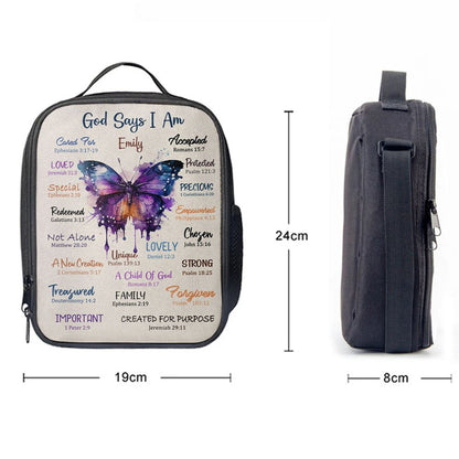 God Says About You Personalized Lunch Bag, Bible Verse Gift For Women Of God, Christian Lunch Bag, Religious Lunch Box For School, Picnic