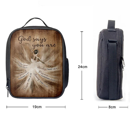 God Says You Are Ballerina Vintage Lunch Bag, Christian Lunch Bag, Religious Lunch Box For School, Picnic
