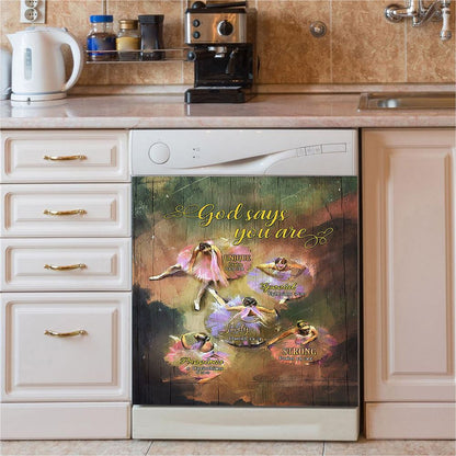 God Says You Are Ballet Dancer Ballet Dishwasher Cover, Christian Dishwasher Stickers, Bible Verse Kitchen Decor