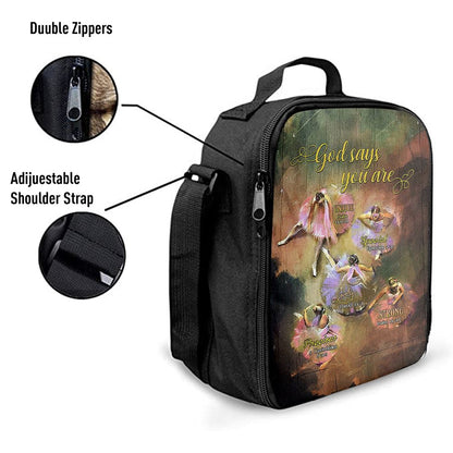 God Says You Are Ballet Dancer Ballet Lunch Bag, Christian Lunch Bag, Religious Lunch Box For School, Picnic
