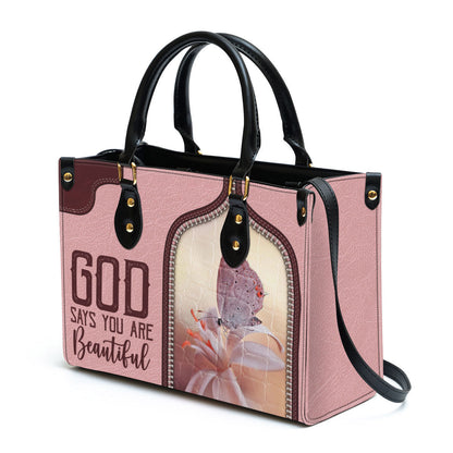 God Says You Are Beautiful, Lovely Butterfly Leather Bag, Christian Pu Leather Bags For Women