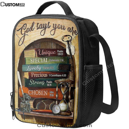 God Says You Are Book Glasses Lunch Bag, Christian Lunch Bag, Religious Lunch Box For School, Picnic