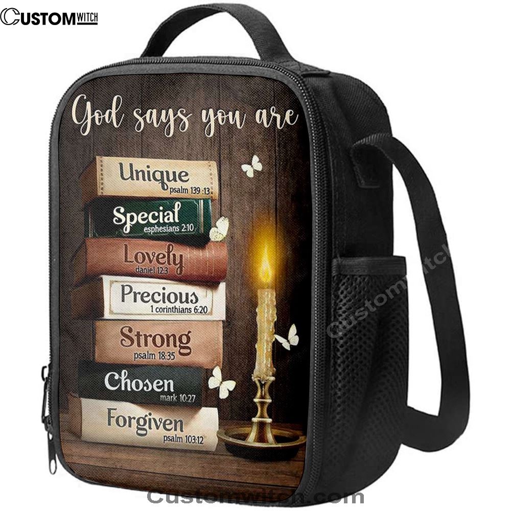 God Says You Are Book Vintage Bible Night Lunch Bag, Christian Lunch Bag, Religious Lunch Box For School, Picnic
