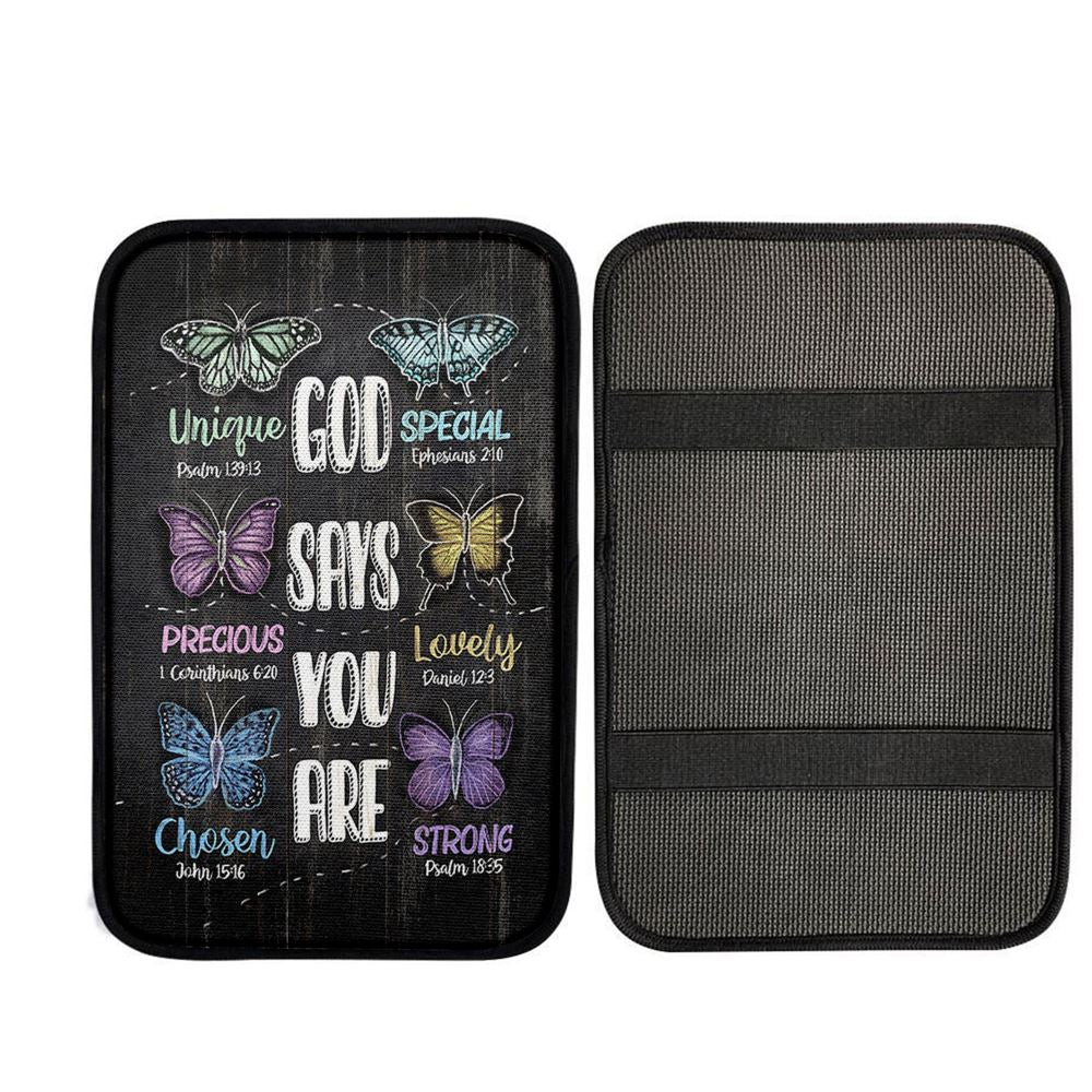 God Says You Are Car Center Console Cover, Christian Car Armrest Pad, Christian Car Accessories