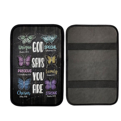 God Says You Are Car Center Console Cover, Christian Car Armrest Pad, Christian Car Accessories