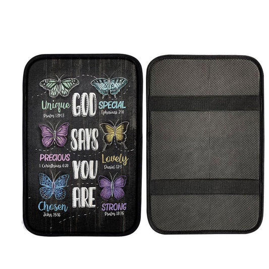 God Says You Are Car Center Console Cover, Christian Car Armrest Pad, Christian Car Accessories