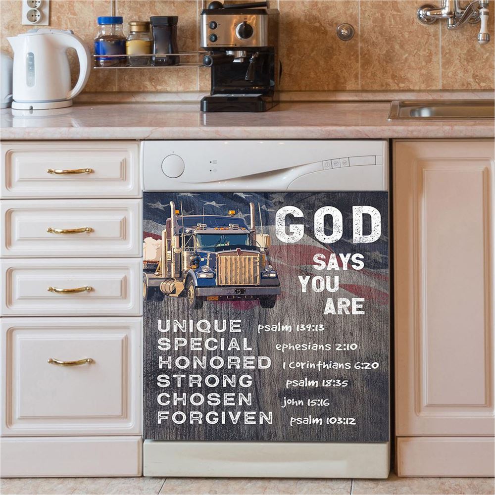God Says You Are Cow Dishwasher Cover, Christian Dishwasher Stickers, Religious Kitchen Decor