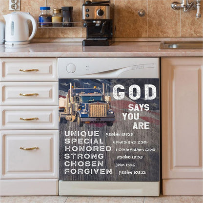 God Says You Are Cow Dishwasher Cover, Christian Dishwasher Stickers, Religious Kitchen Decor