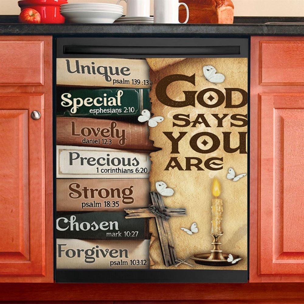 God Says You Are Dishwasher Cover, Catholic Christian Gifts For Women