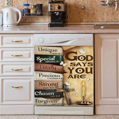 God Says You Are Dishwasher Cover, Catholic Christian Gifts For Women