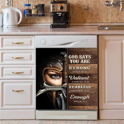 God Says You Are Dishwasher Cover, Christian Dishwasher Stickers, Religious Kitchen Decor