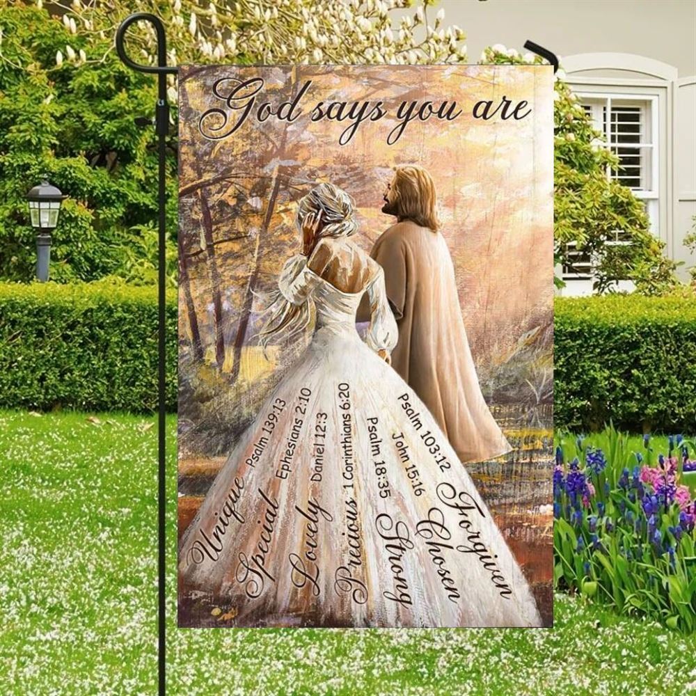 God Says You Are, Garden Flag, Christian Flag, Scripture Flag, Garden Banner