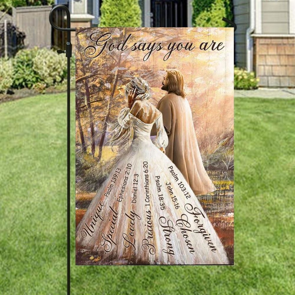 God Says You Are, Garden Flag, Christian Flag, Scripture Flag, Garden Banner