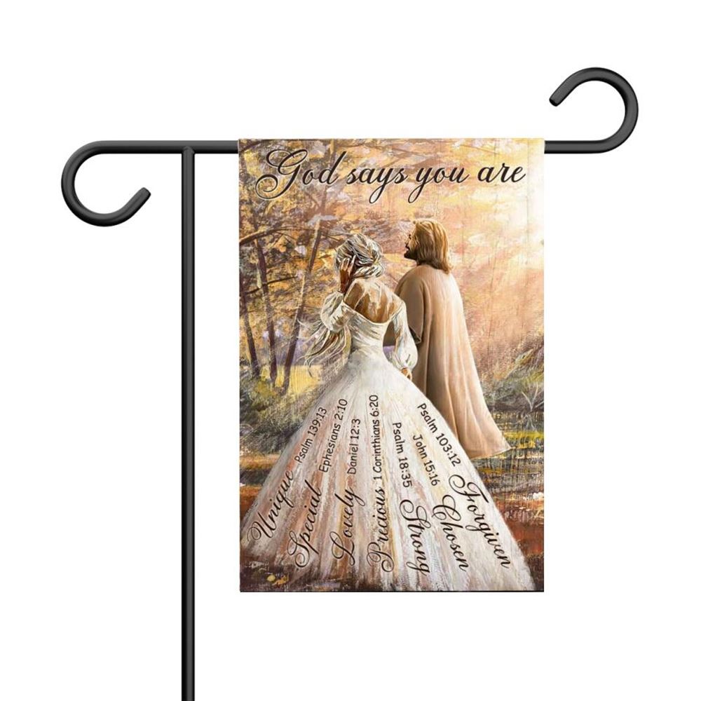 God Says You Are, Garden Flag, Christian Flag, Scripture Flag, Garden Banner