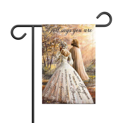 God Says You Are, Garden Flag, Christian Flag, Scripture Flag, Garden Banner