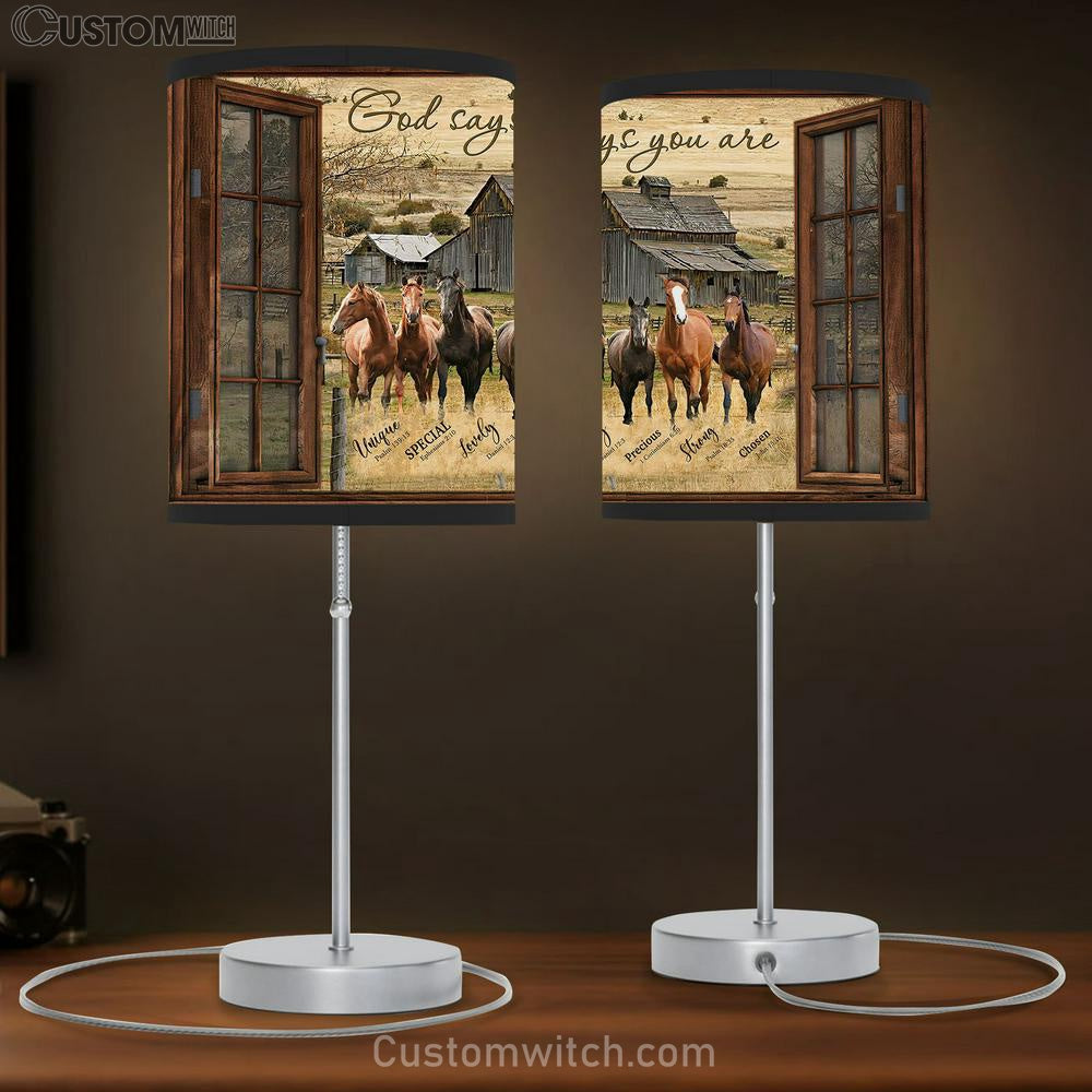 God Says You Are Horse Table Lamb Gift - Christian Wall Table Lamb - Scripture Table Lamb Prints