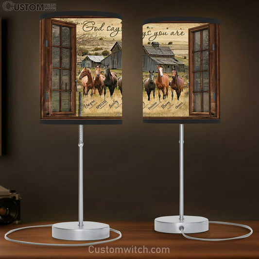 God Says You Are Horse Table Lamb Gift - Christian Wall Table Lamb - Scripture Table Lamb Prints