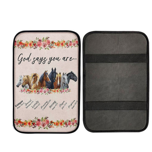 God Says You Are Horse Car Center Console Cover, Christian Car Accessories