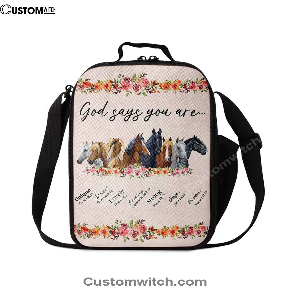 God Says You Are Horse Lunch Bag, Christian Lunch Bag, Religious Lunch Box For School, Picnic