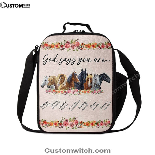 God Says You Are Horse Lunch Bag, Christian Lunch Bag, Religious Lunch Box For School, Picnic