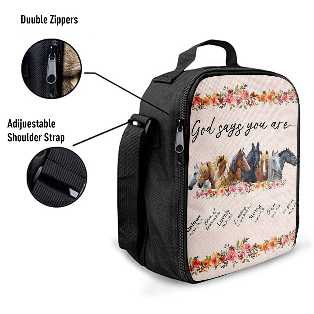 God Says You Are Horse Lunch Bag, Christian Lunch Bag, Religious Lunch Box For School, Picnic